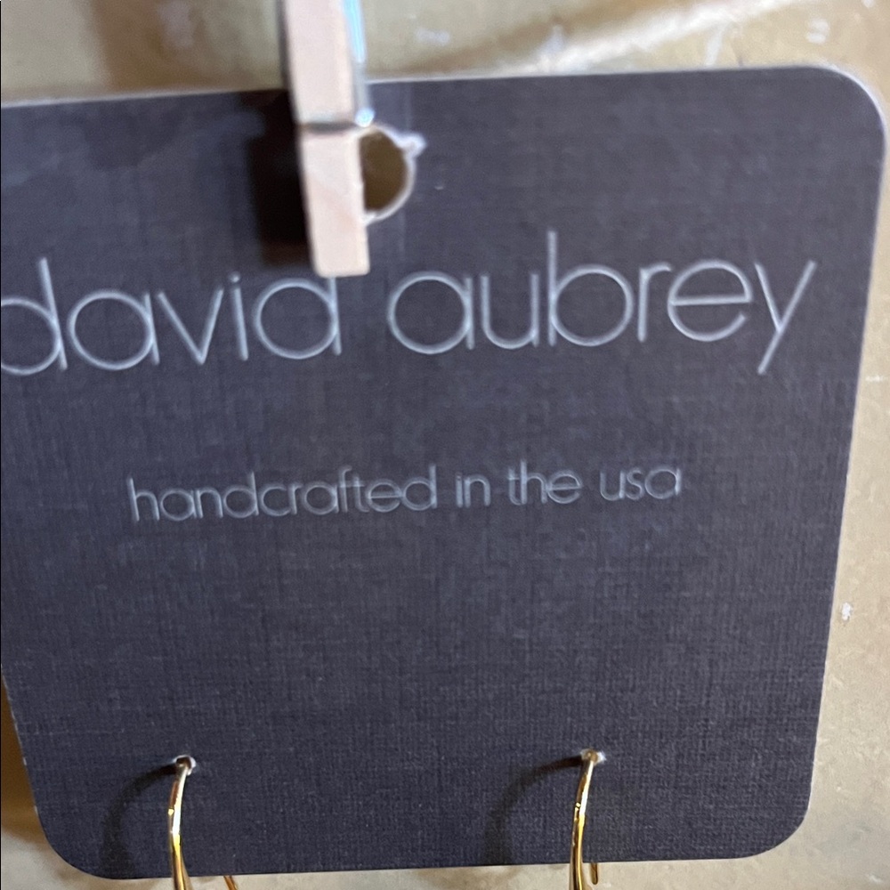 David Aubrey Gold and Cream Dangle Earrings - Picture 2 of 3